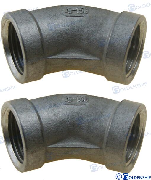 Goldenship® 45º ELBOW BANDED INOX 3/8" (2) GS30560