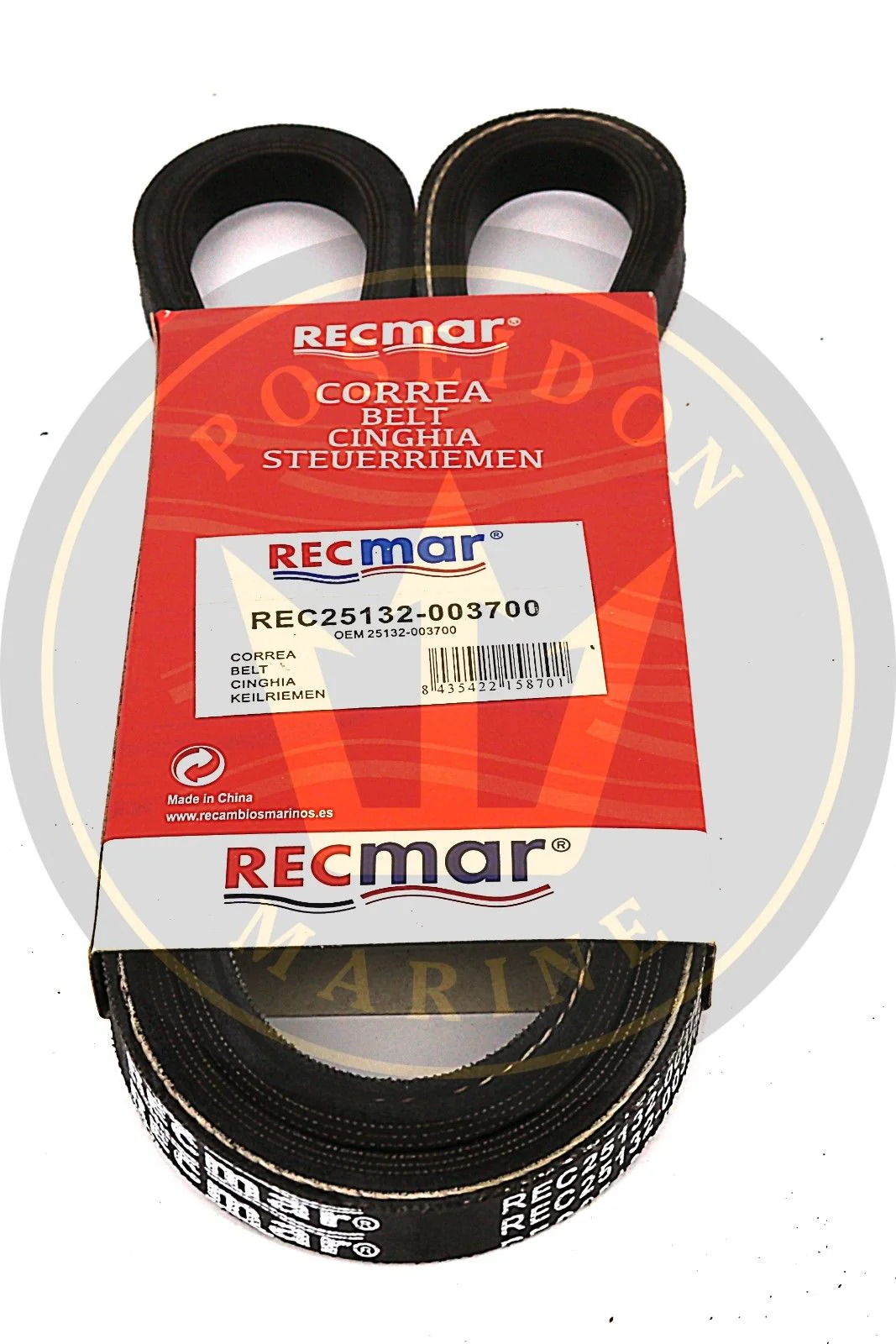 Recmar® Alternator belt for Yanmar 2GM20F, F-YEU 3GM30, F-YEU 25132-003700