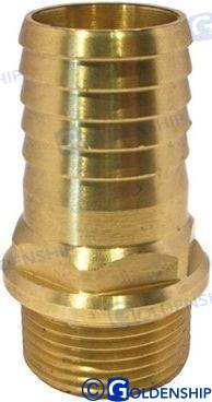 BRASS MALE HOSE CONNECTOR 1 1/4" X 32 M