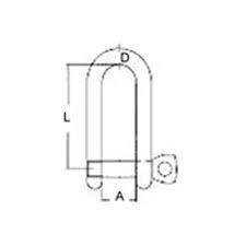 LONG DEE SHACKLE AISI-316 10MM - Image 2