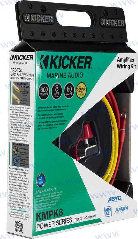 Marine 8AWG Amplifier Power Kit-Tinned 47KMPK8