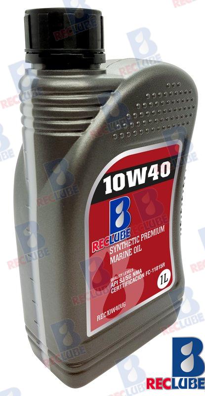 Recmar® Premium synthetic marine engine oil 10W40 1L bottle - Image 2