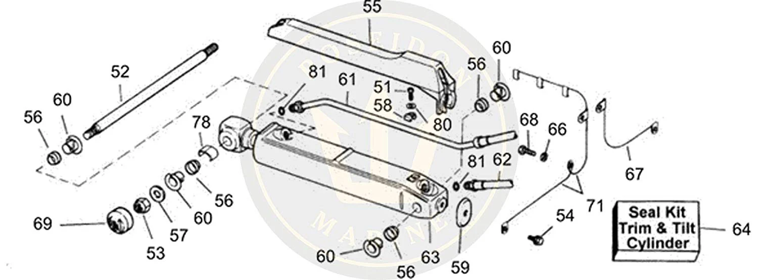 Recmar® Power Trim Lock nut Volvo Penta SX OMC 3852648 3853329 11-859135 - Image 2