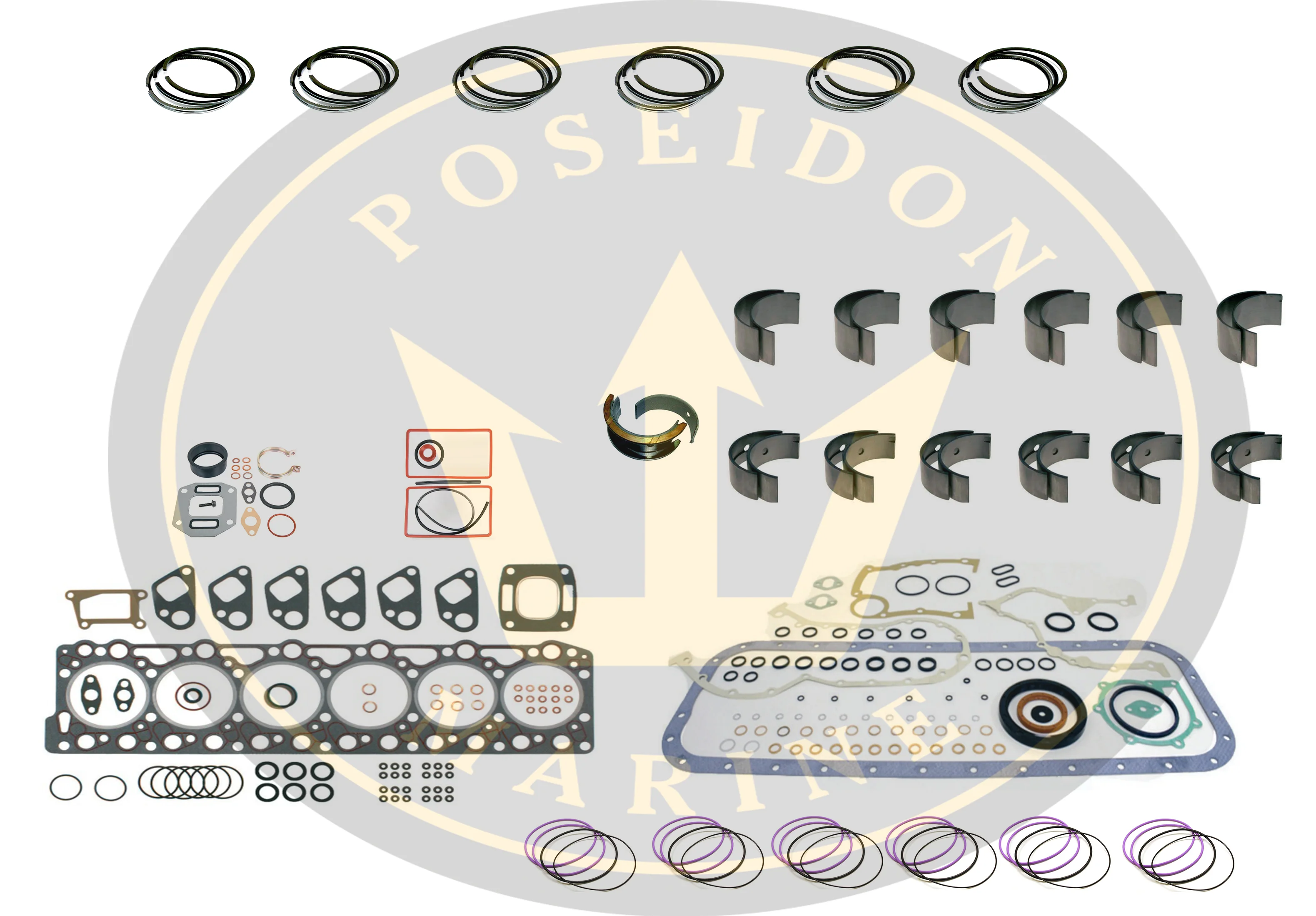 OVERHAUL KIT for VOLVO PENTA D44 D300 RO: 877225, 877226, 877227 3586758 876775