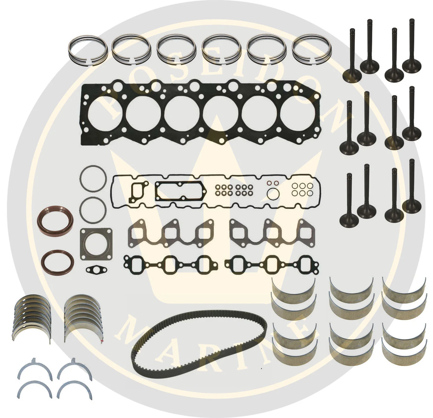 PoseidonMarine® Overhaul kit Yanmar 6LP 12-valve 119770-00250 119770-00490 119770-00480