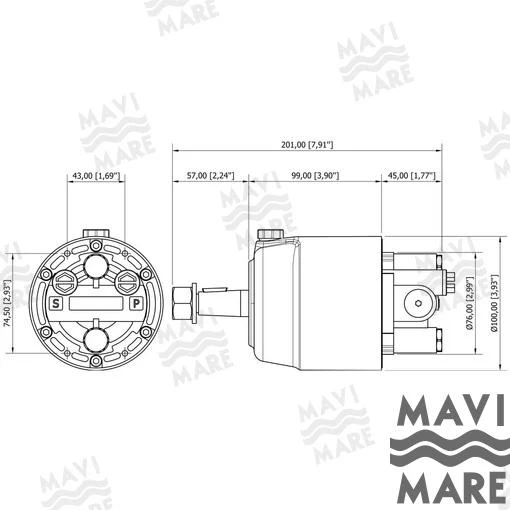 Mavi Mare® Hydraulic Helm Pump GM0-MRA GS41071 - Image 3