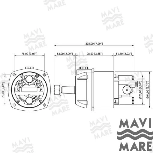 Mavi Mare® Hydraulic Helm Pump GM3-MRA GS41070 - Image 2