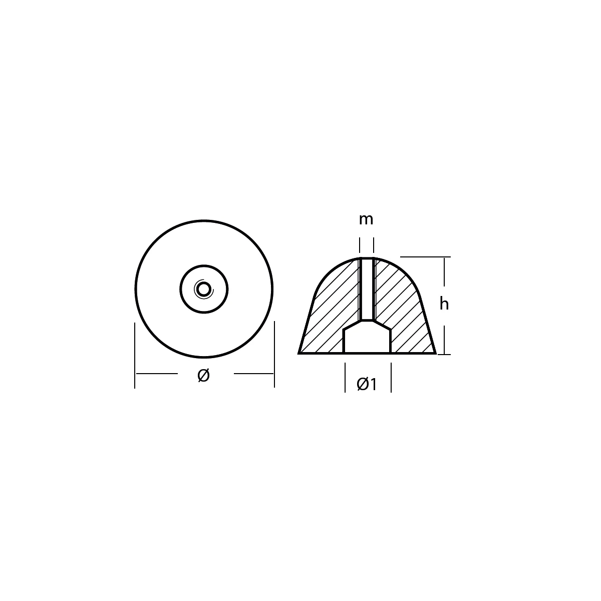 Recmar® zinc anode for Volvo Penta QL Bow Thruster BP500 BP600 4110098 - Image 2