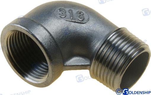 Goldenship® S.S. 90º ELBOW FEM/MALE 3/4" GS30552