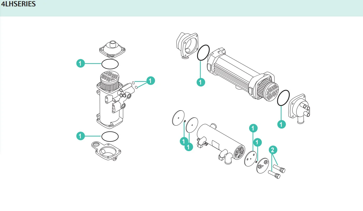 Recmar® Seal kit Yanmar 4LH oil cooler 119175-33370 119175-33380 - Image 2