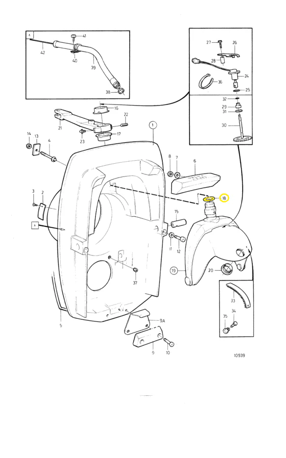 Recmar® Steering arm fork seal Volvo Penta 977313 square shaft - Image 2