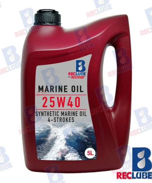 Recmar® Premium synthetic marine engine oil 25W40 5L bottle