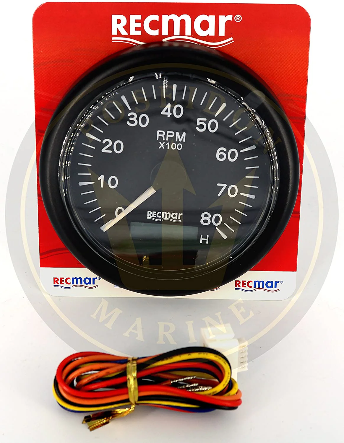 Marine tach Tachometer Black 0-8000RPM