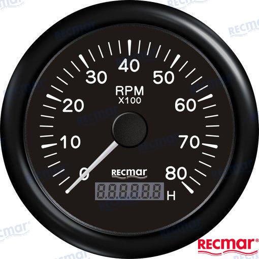Marine tach Tachometer Black 0-8000RPM - Image 2