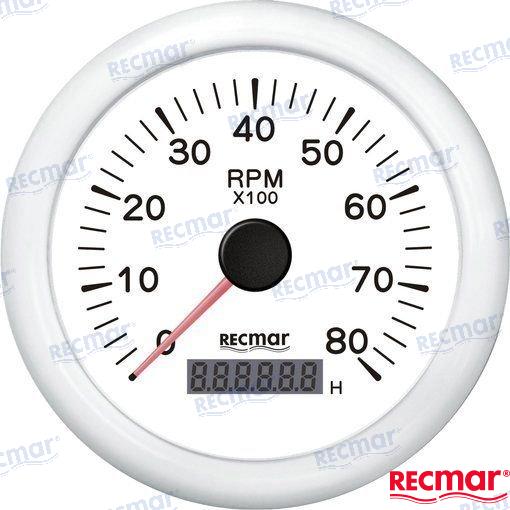 Marine tach Tachometer White 0-8000RPM - Image 2