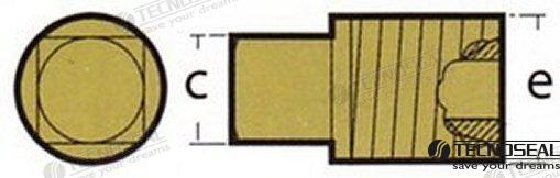 Anode, brass plug th. 3/4''Bspt