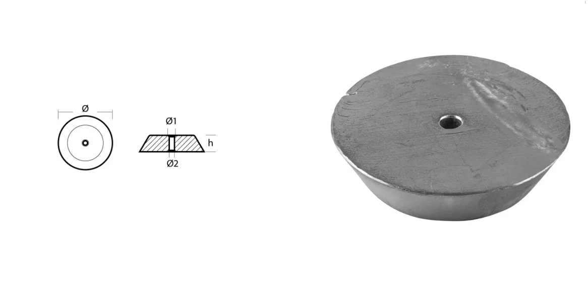 Tecnoseal® 02523AL Aluminum Anode disc Hamilton Jet HJ273/274/291 HJ321/322/362/363 HJ402/422