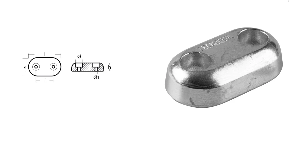 Tecnoseal® 02524AL Aluminum Anode plate Hamilton Jet HJ274/292 HJ322/362 HM422