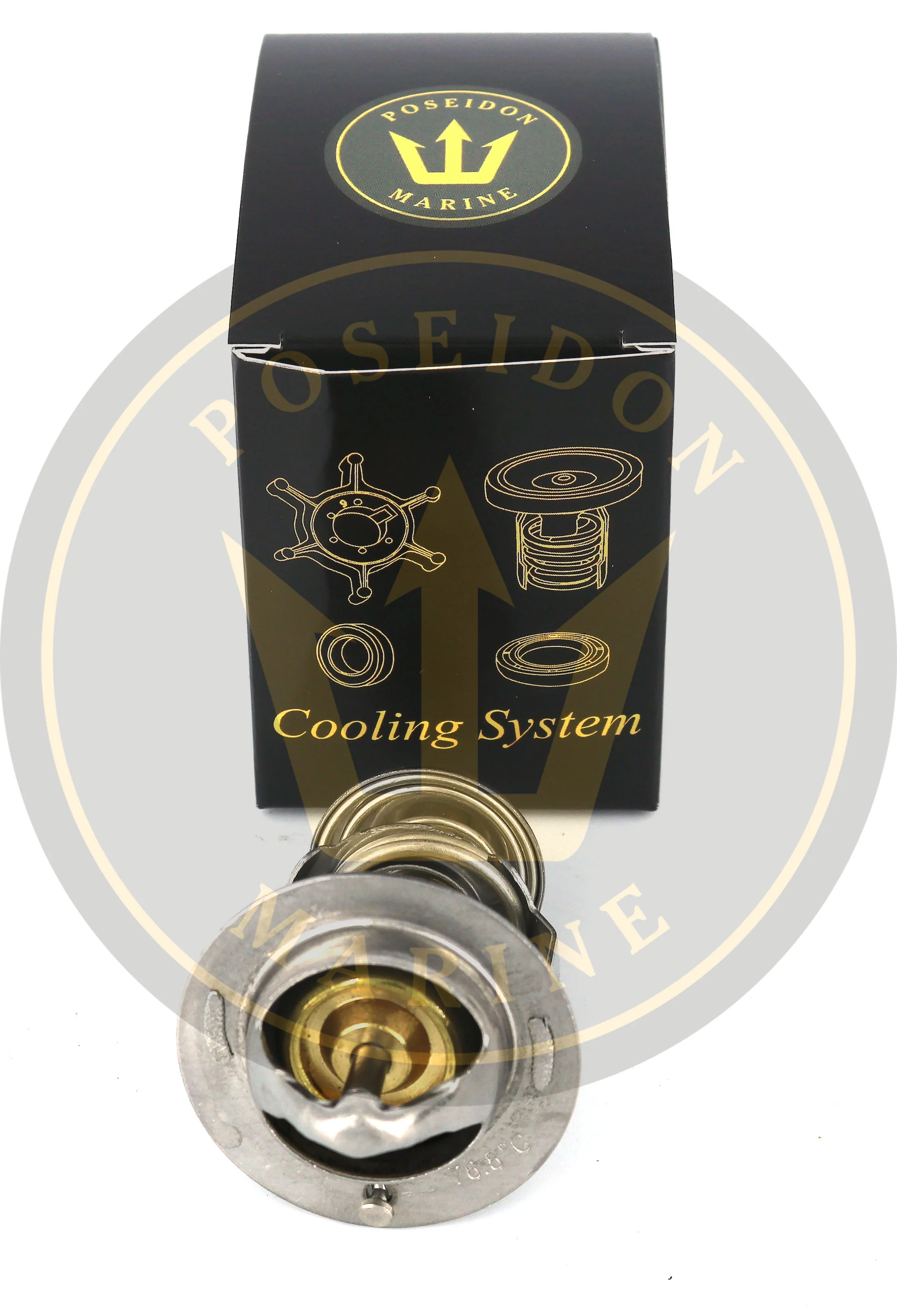 Recmar® thermostat for Yanmar 3JH 4JH 76.5° RO: 129470-49801 - Image 2