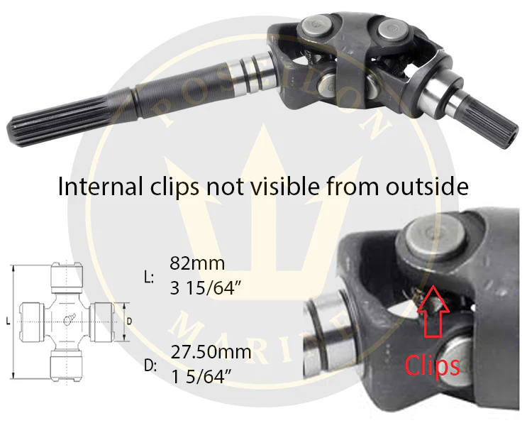 Crom® U-joint Volvo Penta SX-C SX-M DP-SM 3850812 - Image 2