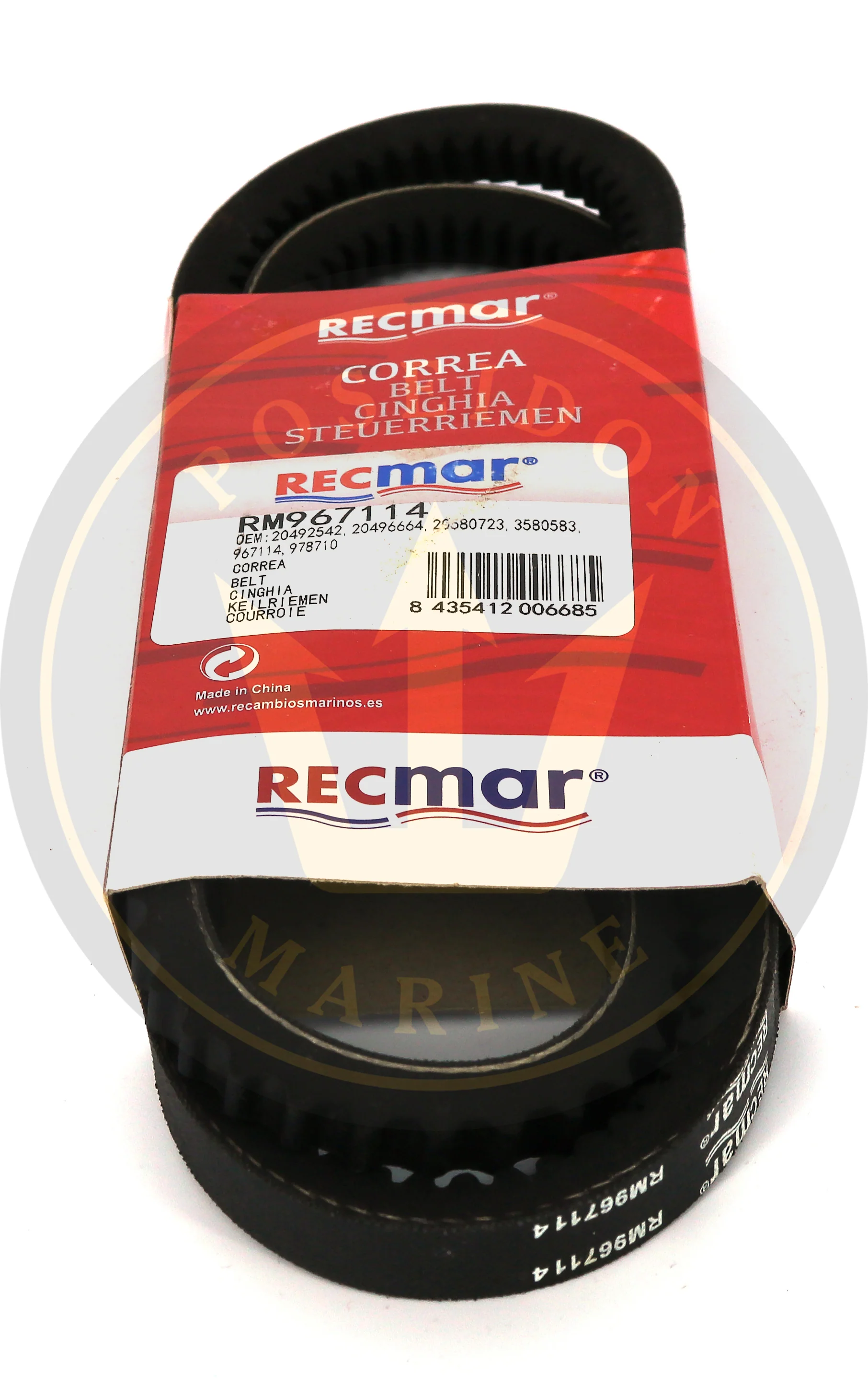 Recmar® alternator belt for Volvo Penta 2040 1075mm 978710 967114