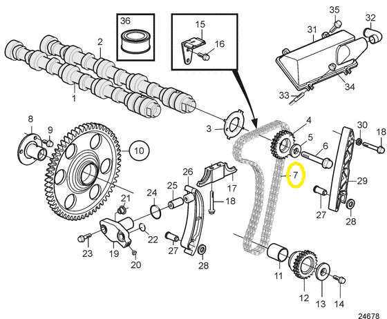 Volvo Penta® timing chain D4 D6 3582642