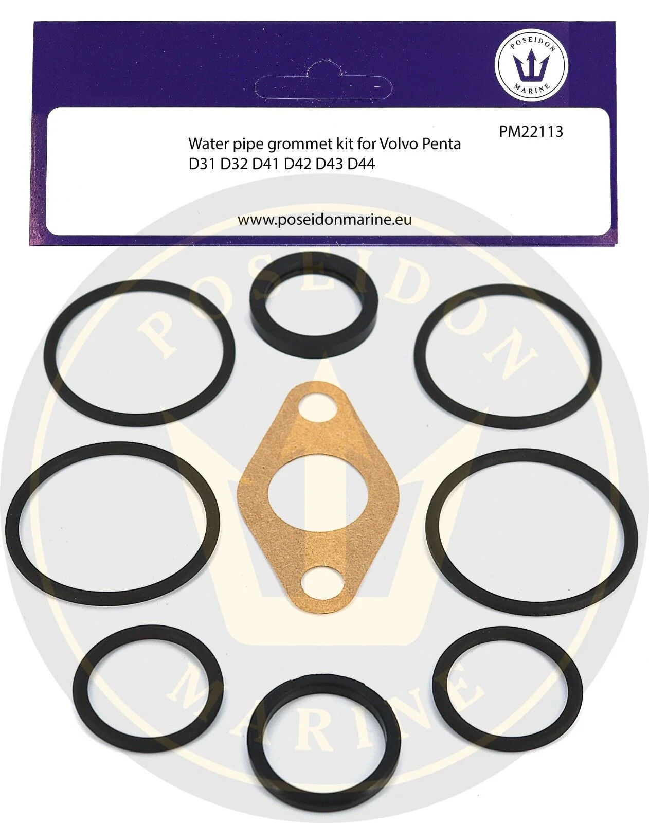 Water Pipe Gasket Kit for Volvo Penta 31, 32, 41, 42, 43, 44 22113
