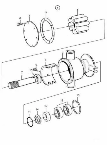 PoseidonMarine® Water pump repair kit Volvo Penta Diesel 3583115 877373 3841697 10-24524 - Image 3